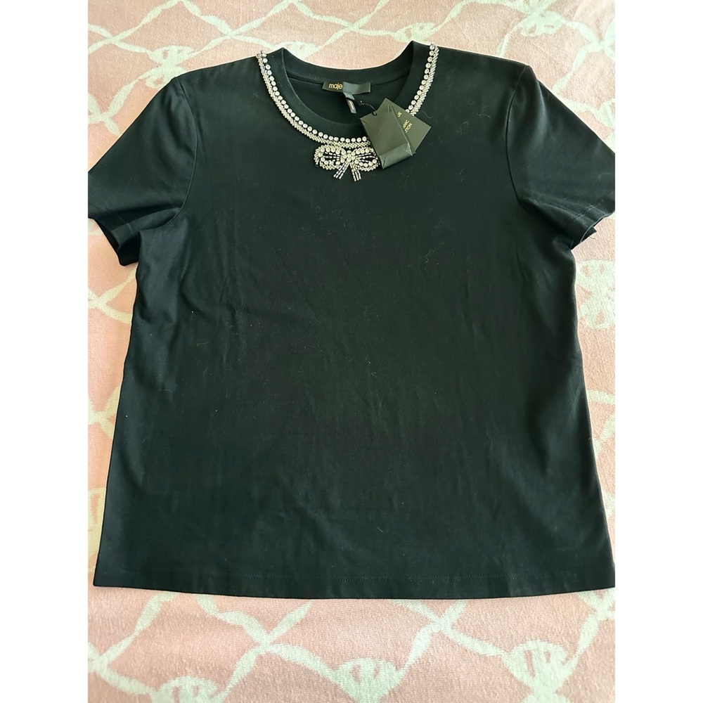 Maje Bow embellished top